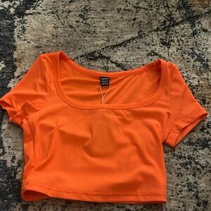 orange shein crop